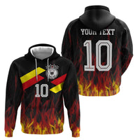 Custom Germany Football Hoodie Flames Dot Patterns Sport