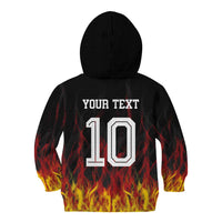 Custom Germany Football Kid Hoodie Flames Dot Patterns Sport