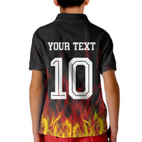 Custom Germany Football Kid Polo Shirt Flames Dot Patterns Sport