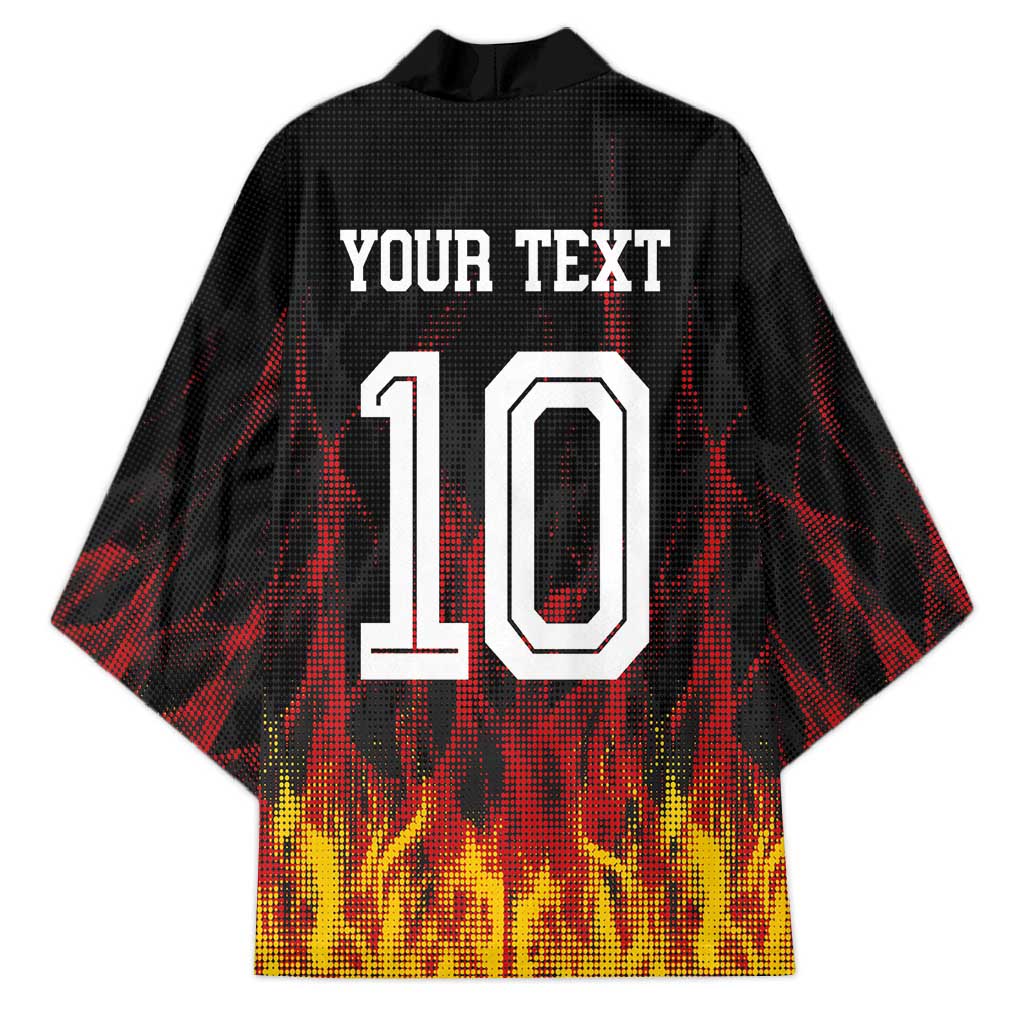 Custom Germany Football Kimono Flames Dot Patterns Sport