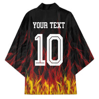 Custom Germany Football Kimono Flames Dot Patterns Sport