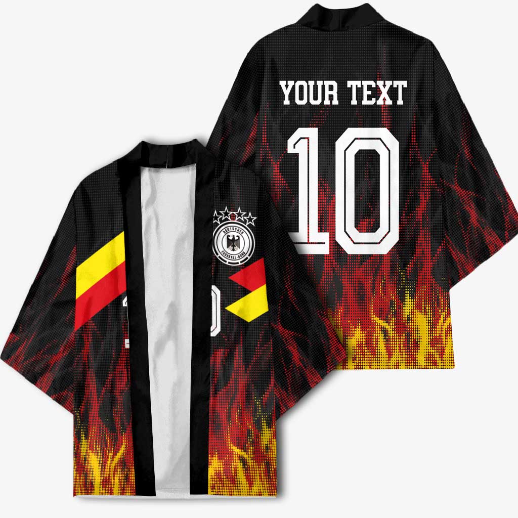Custom Germany Football Kimono Flames Dot Patterns Sport