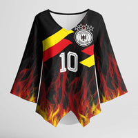 Custom Germany Football Kimono Sleeve Blouse Flames Dot Patterns Sport