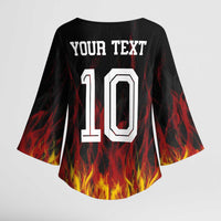 Custom Germany Football Kimono Sleeve Blouse Flames Dot Patterns Sport