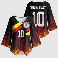 Custom Germany Football Kimono Sleeve Blouse Flames Dot Patterns Sport