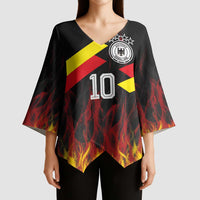 Custom Germany Football Kimono Sleeve Blouse Flames Dot Patterns Sport