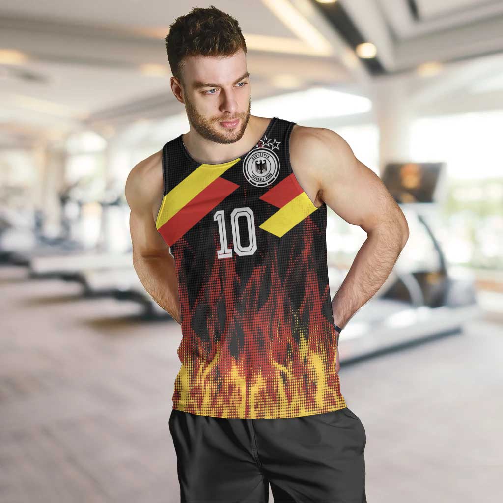Custom Germany Football Men Tank Top Flames Dot Patterns Sport