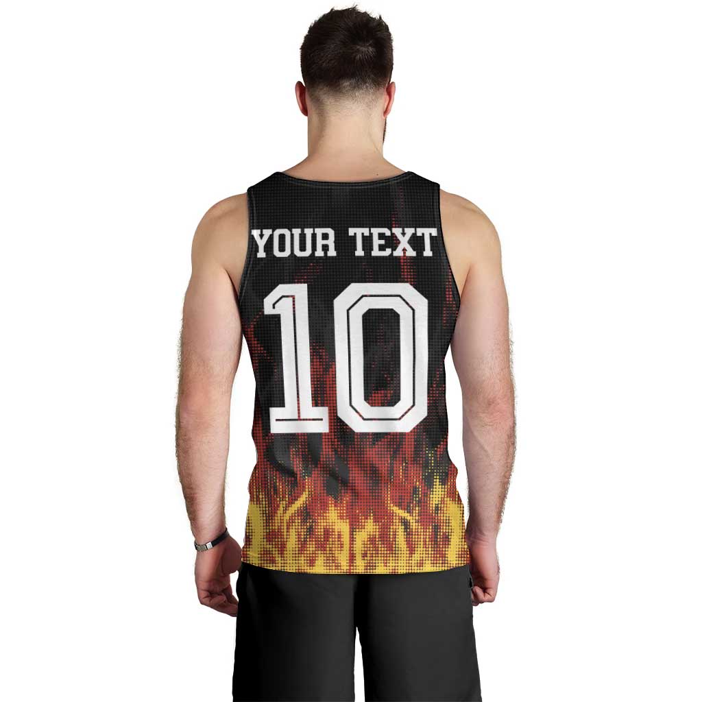 Custom Germany Football Men Tank Top Flames Dot Patterns Sport