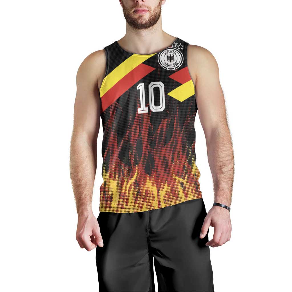 Custom Germany Football Men Tank Top Flames Dot Patterns Sport