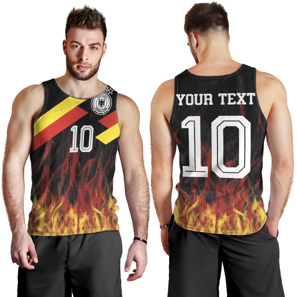 Custom Germany Football Men Tank Top Flames Dot Patterns Sport