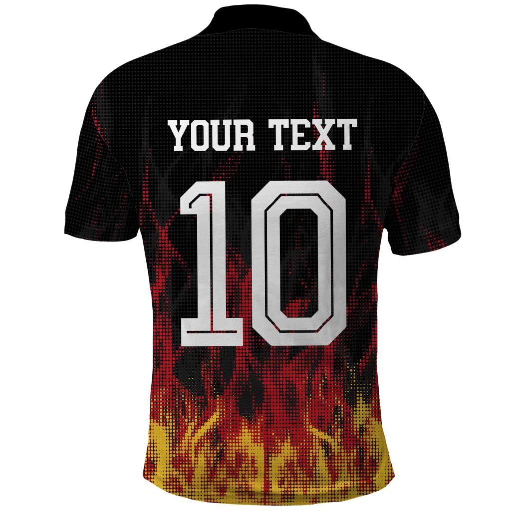 Custom Germany Football Polo Shirt Flames Dot Patterns Sport