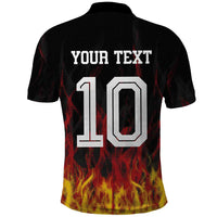 Custom Germany Football Polo Shirt Flames Dot Patterns Sport