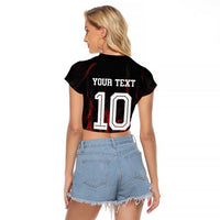 Custom Germany Football Raglan Cropped T Shirt Flames Dot Patterns Sport