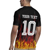Custom Germany Football Rugby Jersey Flames Dot Patterns Sport