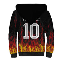 Custom Germany Football Sherpa Hoodie Flames Dot Patterns Sport