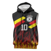 Custom Germany Football Sleeveless Hoodie Flames Dot Patterns Sport