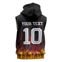 Custom Germany Football Sleeveless Hoodie Flames Dot Patterns Sport