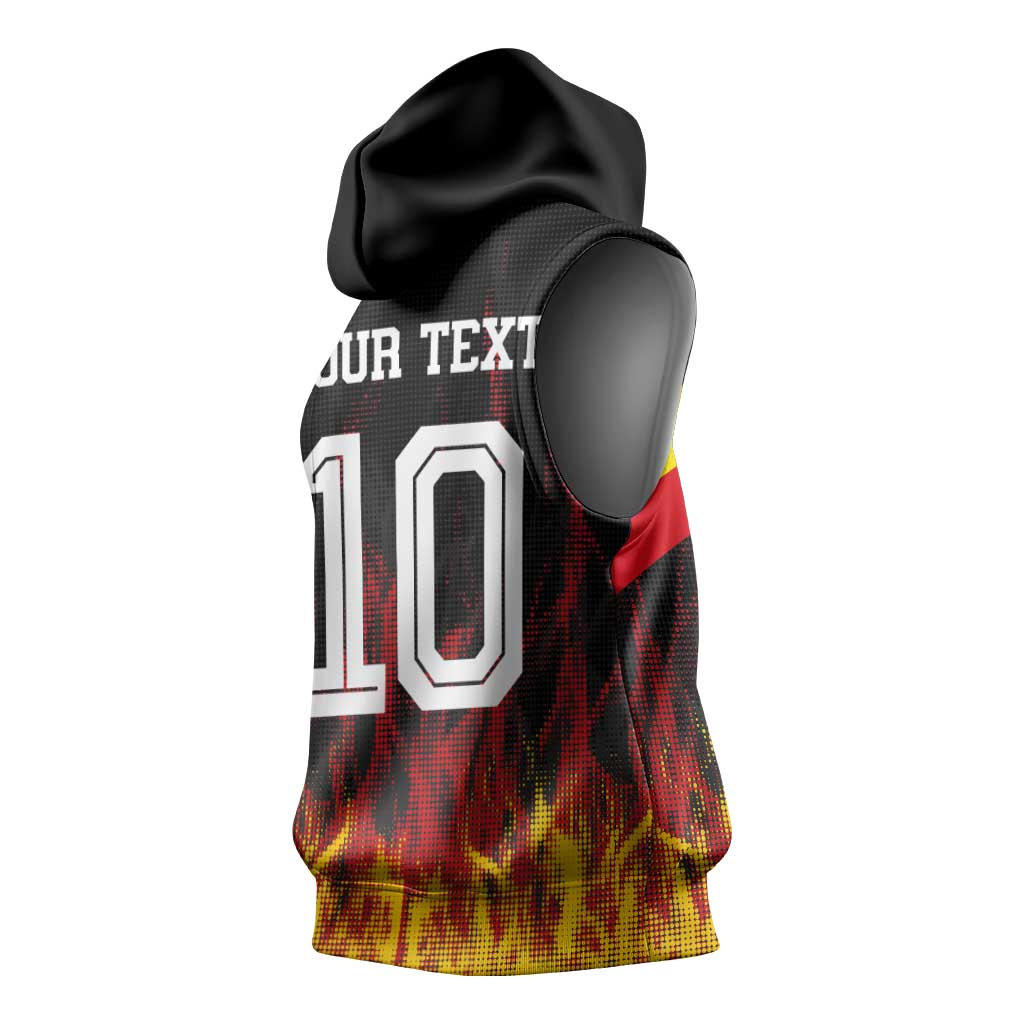 Custom Germany Football Sleeveless Hoodie Flames Dot Patterns Sport