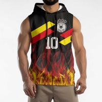 Custom Germany Football Sleeveless Hoodie Flames Dot Patterns Sport