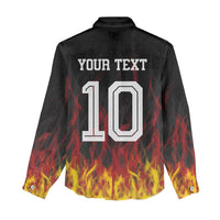 Custom Germany Football Women Casual Shirt Flames Dot Patterns Sport