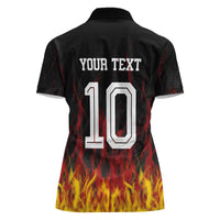 Custom Germany Football Women Polo Shirt Flames Dot Patterns Sport