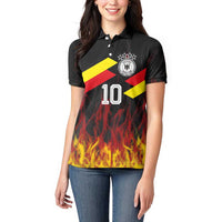 Custom Germany Football Women Polo Shirt Flames Dot Patterns Sport