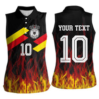 Custom Germany Football Women Sleeveless Polo Shirt Flames Dot Patterns Sport