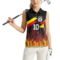 Custom Germany Football Women Sleeveless Polo Shirt Flames Dot Patterns Sport