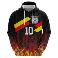 Custom Germany Football Zip Hoodie Flames Dot Patterns Sport