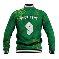 Custom Ireland Football Baseball Jacket Shamrock Celtic Geometric Sport