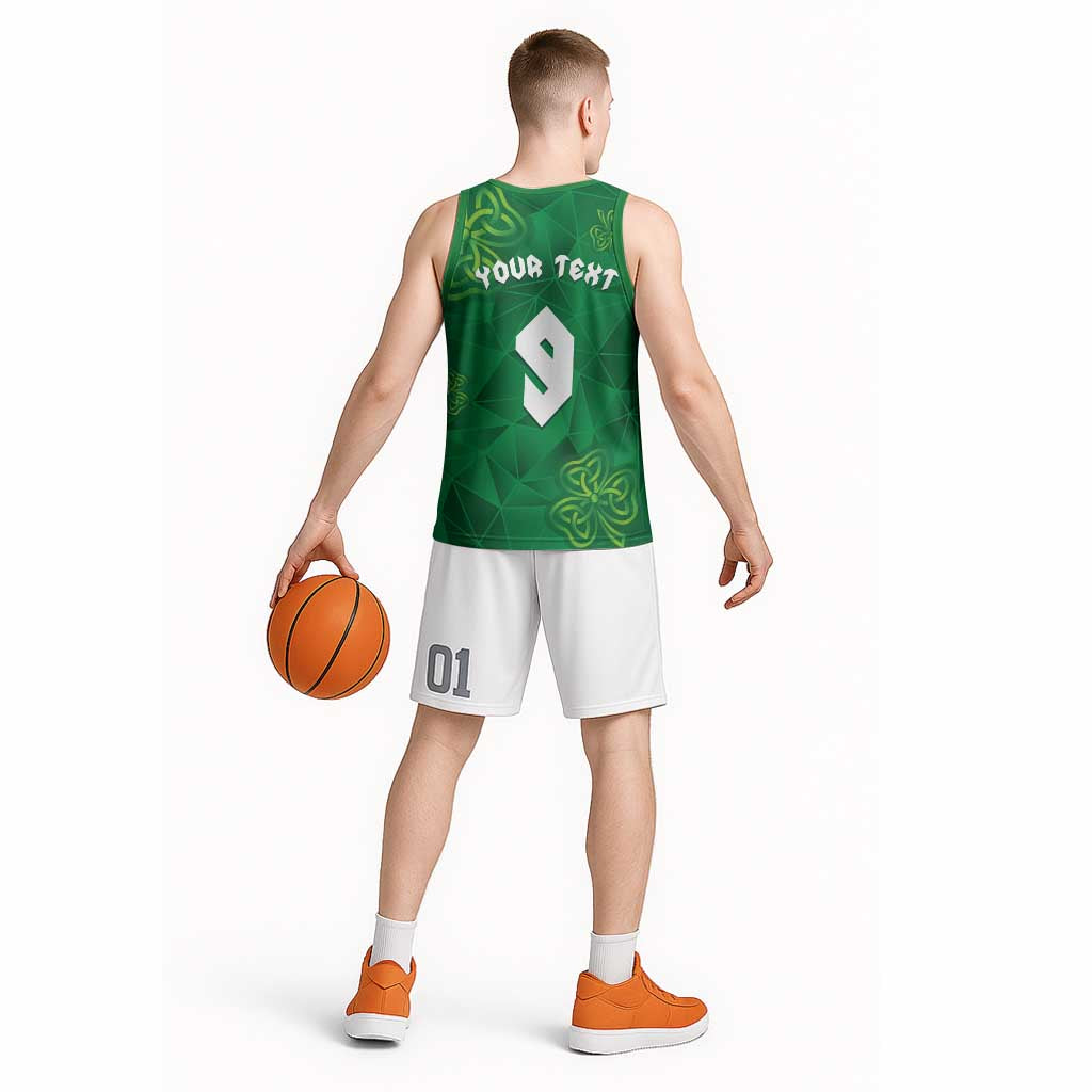 Custom Ireland Football Basketball Jersey Shamrock Celtic Geometric Sport
