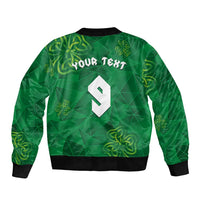 Custom Ireland Football Bomber Jacket Shamrock Celtic Geometric Sport