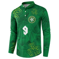 Custom Ireland Football Button Sweatshirt Shamrock Celtic Geometric Sport