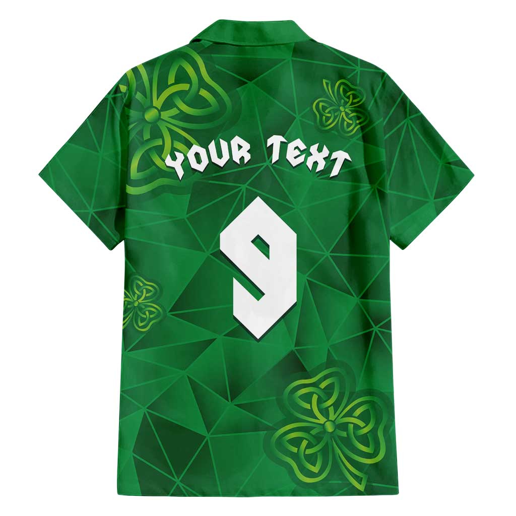 Custom Ireland Football Hawaiian Shirt Shamrock Celtic Geometric Sport