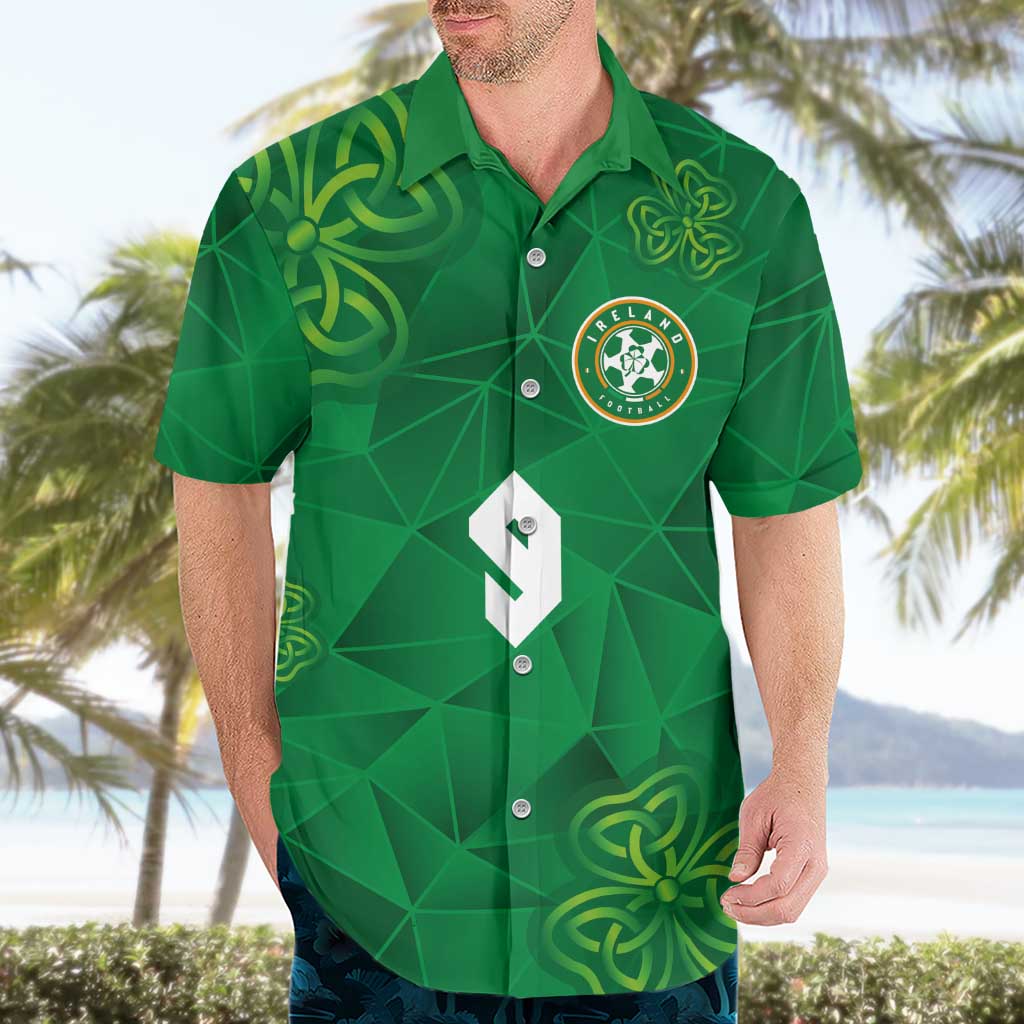 Custom Ireland Football Hawaiian Shirt Shamrock Celtic Geometric Sport
