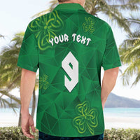 Custom Ireland Football Hawaiian Shirt Shamrock Celtic Geometric Sport