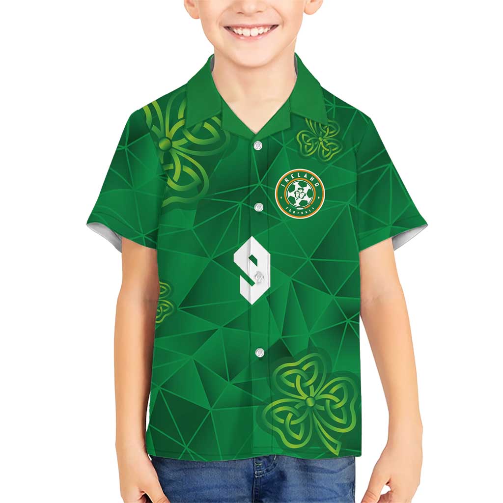 Custom Ireland Football Hawaiian Shirt Shamrock Celtic Geometric Sport