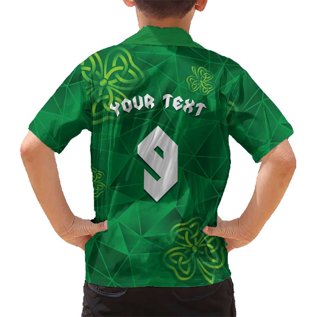 Custom Ireland Football Hawaiian Shirt Shamrock Celtic Geometric Sport