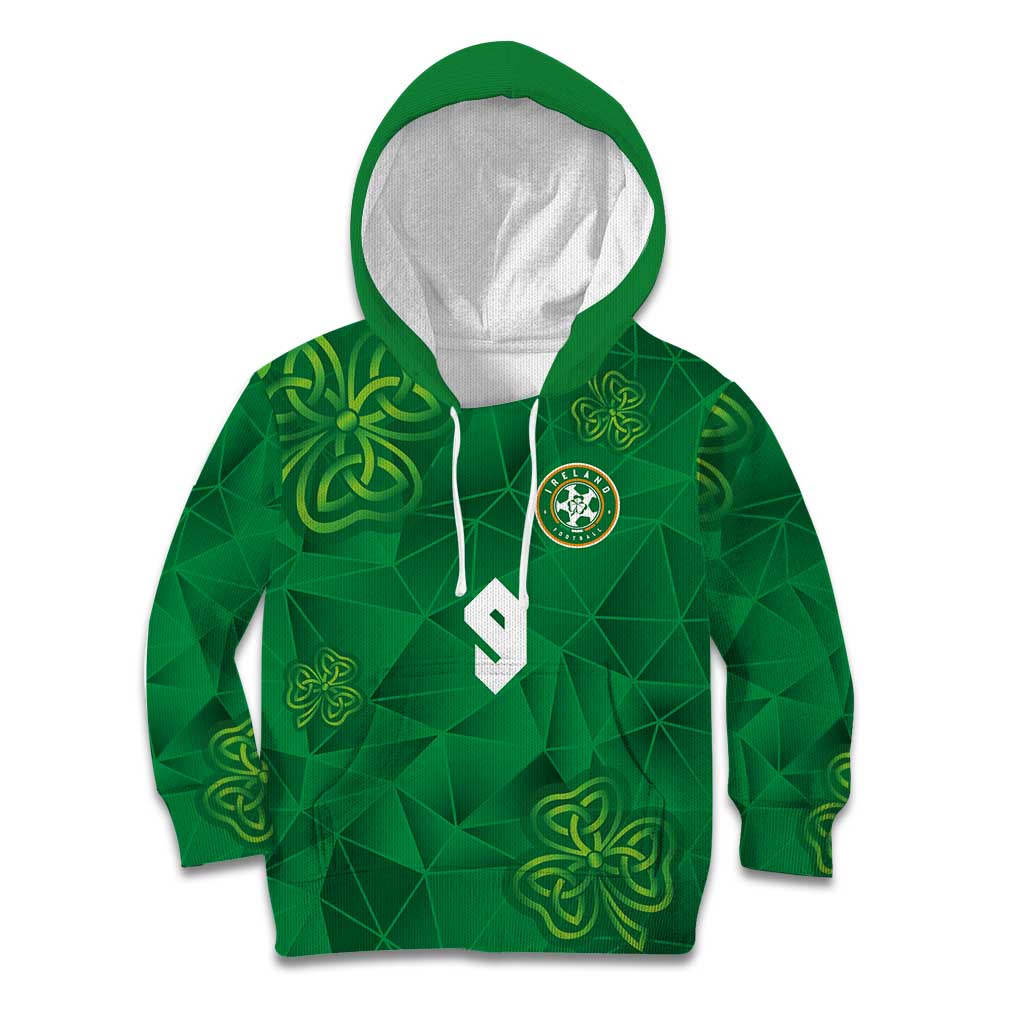 Custom Ireland Football Kid Hoodie Shamrock Celtic Geometric Sport