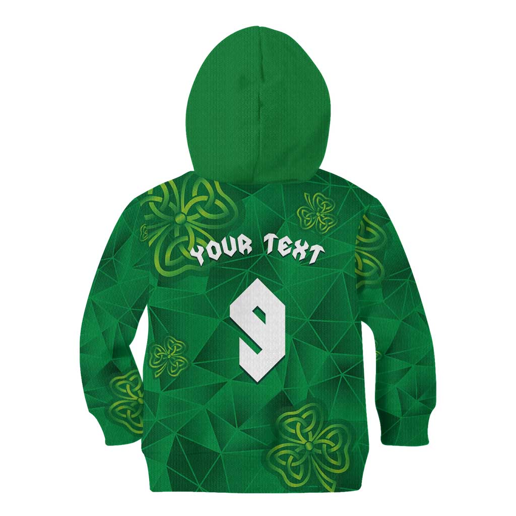 Custom Ireland Football Kid Hoodie Shamrock Celtic Geometric Sport