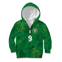 Custom Ireland Football Kid Hoodie Shamrock Celtic Geometric Sport