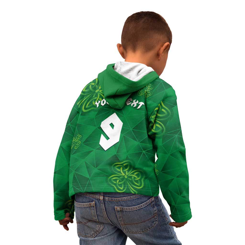 Custom Ireland Football Kid Hoodie Shamrock Celtic Geometric Sport