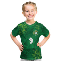 Custom Ireland Football Kid T Shirt Shamrock Celtic Geometric Sport