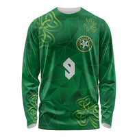 Custom Ireland Football Long Sleeve Shirt Shamrock Celtic Geometric Sport
