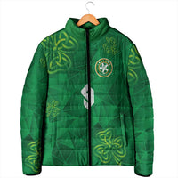 Custom Ireland Football Padded Jacket Shamrock Celtic Geometric Sport