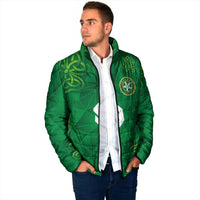 Custom Ireland Football Padded Jacket Shamrock Celtic Geometric Sport