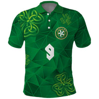 Custom Ireland Football Polo Shirt Shamrock Celtic Geometric Sport