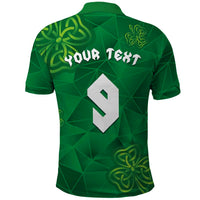 Custom Ireland Football Polo Shirt Shamrock Celtic Geometric Sport