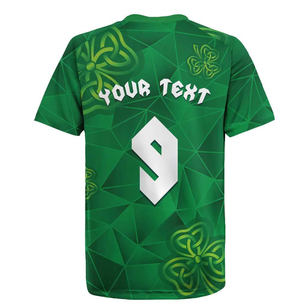 Custom Ireland Football Rugby Jersey Shamrock Celtic Geometric Sport