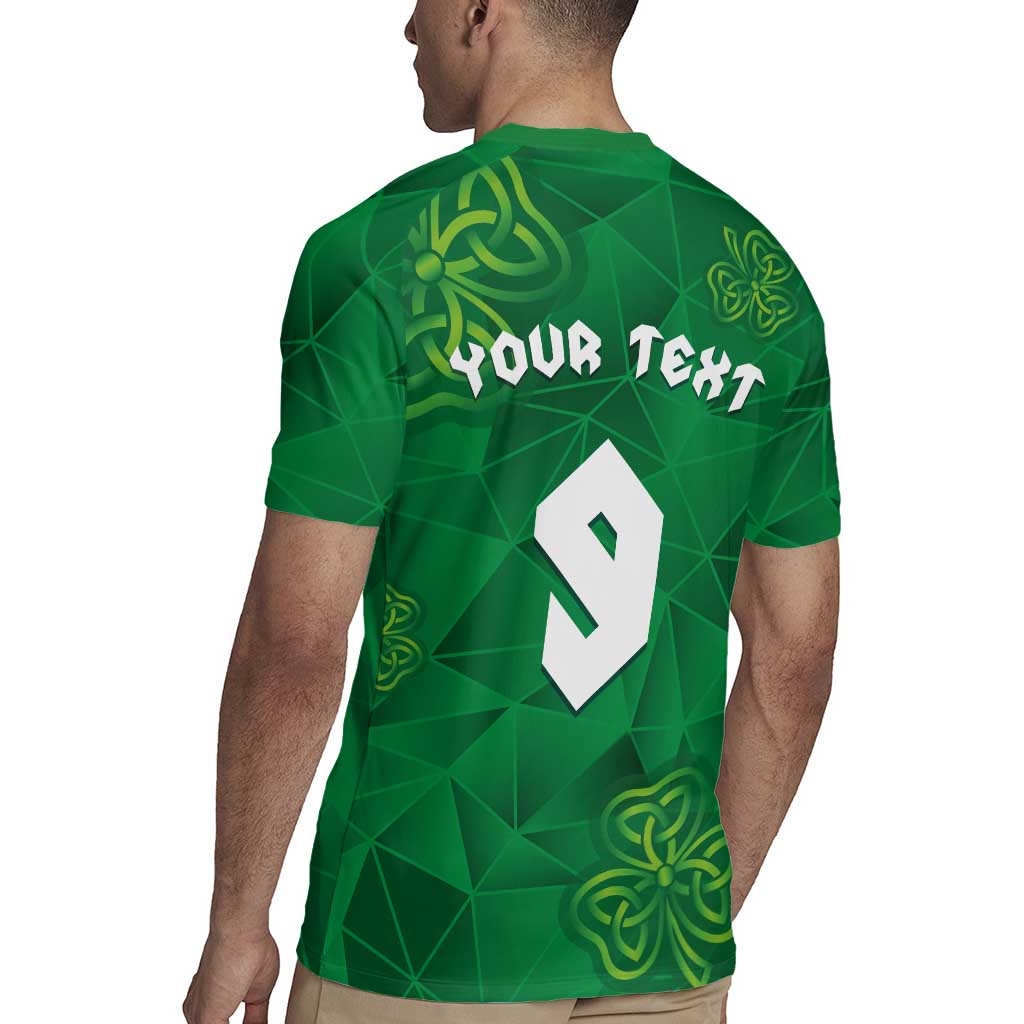 Custom Ireland Football Rugby Jersey Shamrock Celtic Geometric Sport